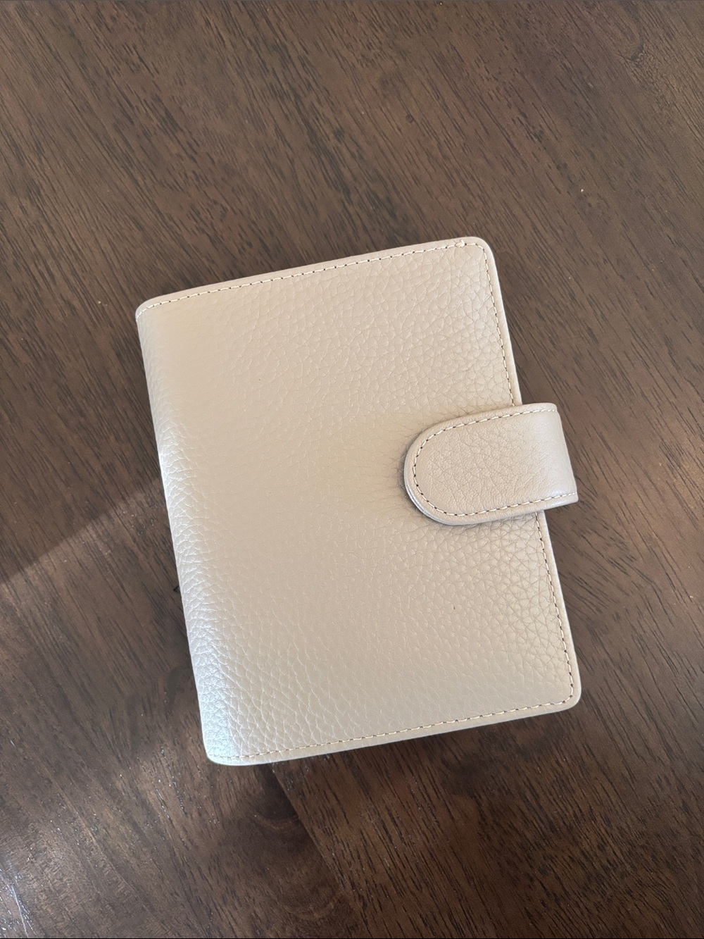 Filofax Pocket Norfolk Rings Planner Leather Taupe (Small Tear at inside pocket)